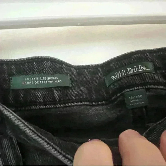 Target Wild Fable black/ gray jean shorts size 18 jeans women‘s summer high rise - Picture 5 of 6